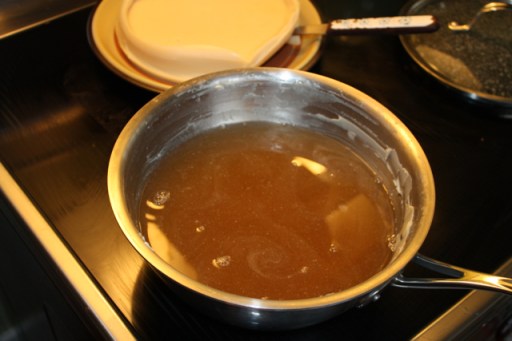 No more chunks, but the boil water under the fat is dark and stinky