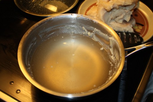 Third boil water is 'clean', but fat (in background) is too soft!