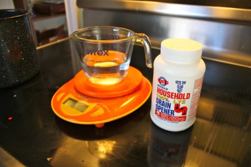 Measuring the water and lye