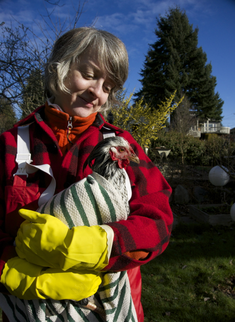 Toweling off Blanca post-bath